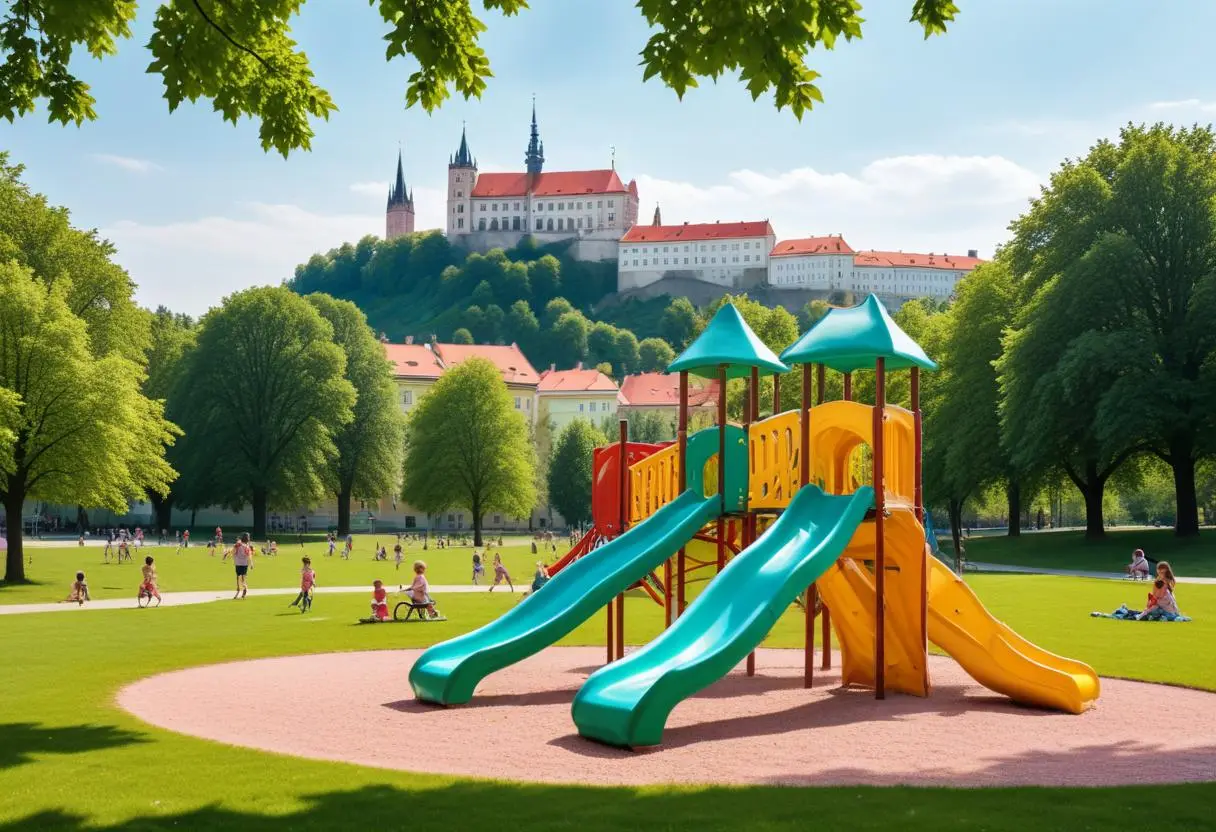 Familjeaktiviteter i Brno, Tjeckien illustration