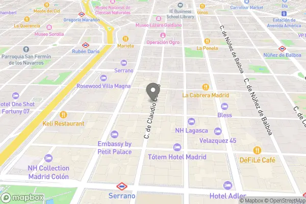 Hotel Único Madrid, Small Luxury Hotels - Claudio Coello, 67, Salamanca, 28001 Madrid, Spanien karta