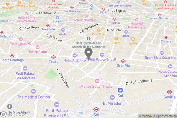 Hyatt Centric Gran Via Madrid - Gran Via, 31, Madrids centrum, 28013 Madrid, Spanien karta
