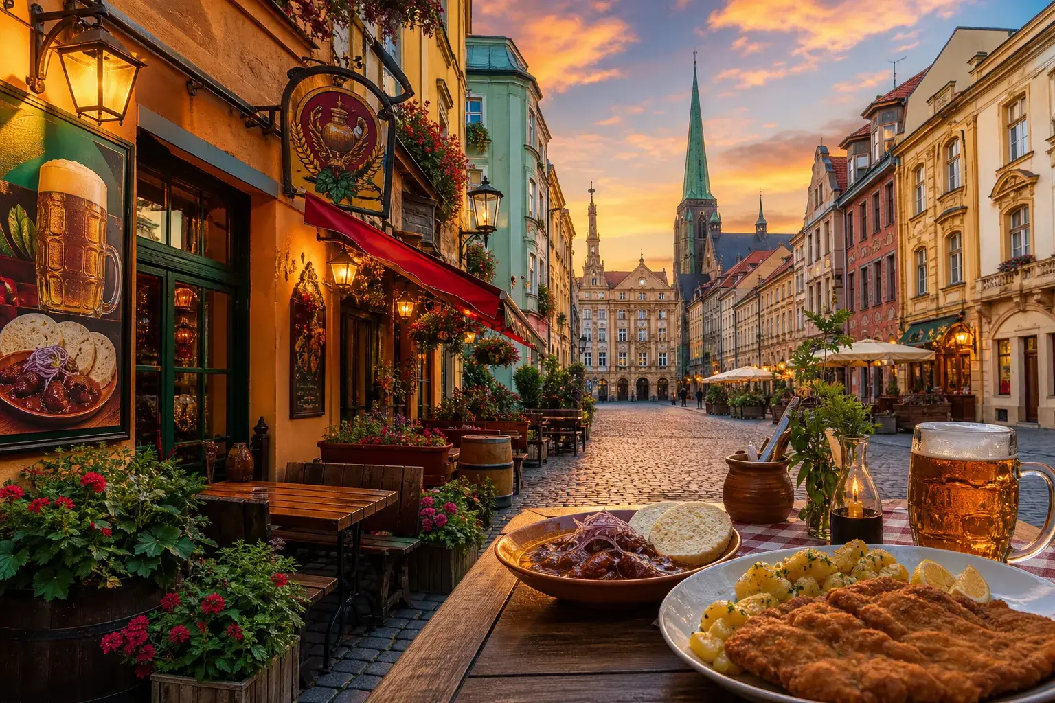 Upptäck restauranger i Pilsen, Tjeckien, som lokalborna älskar illustration