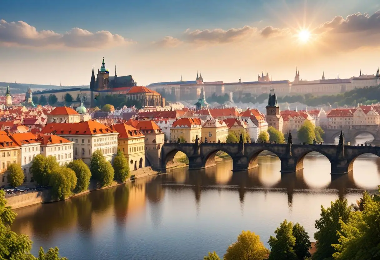 Boka hotell Prag - hitta billiga boenden i Prag, Tjeckien illustration