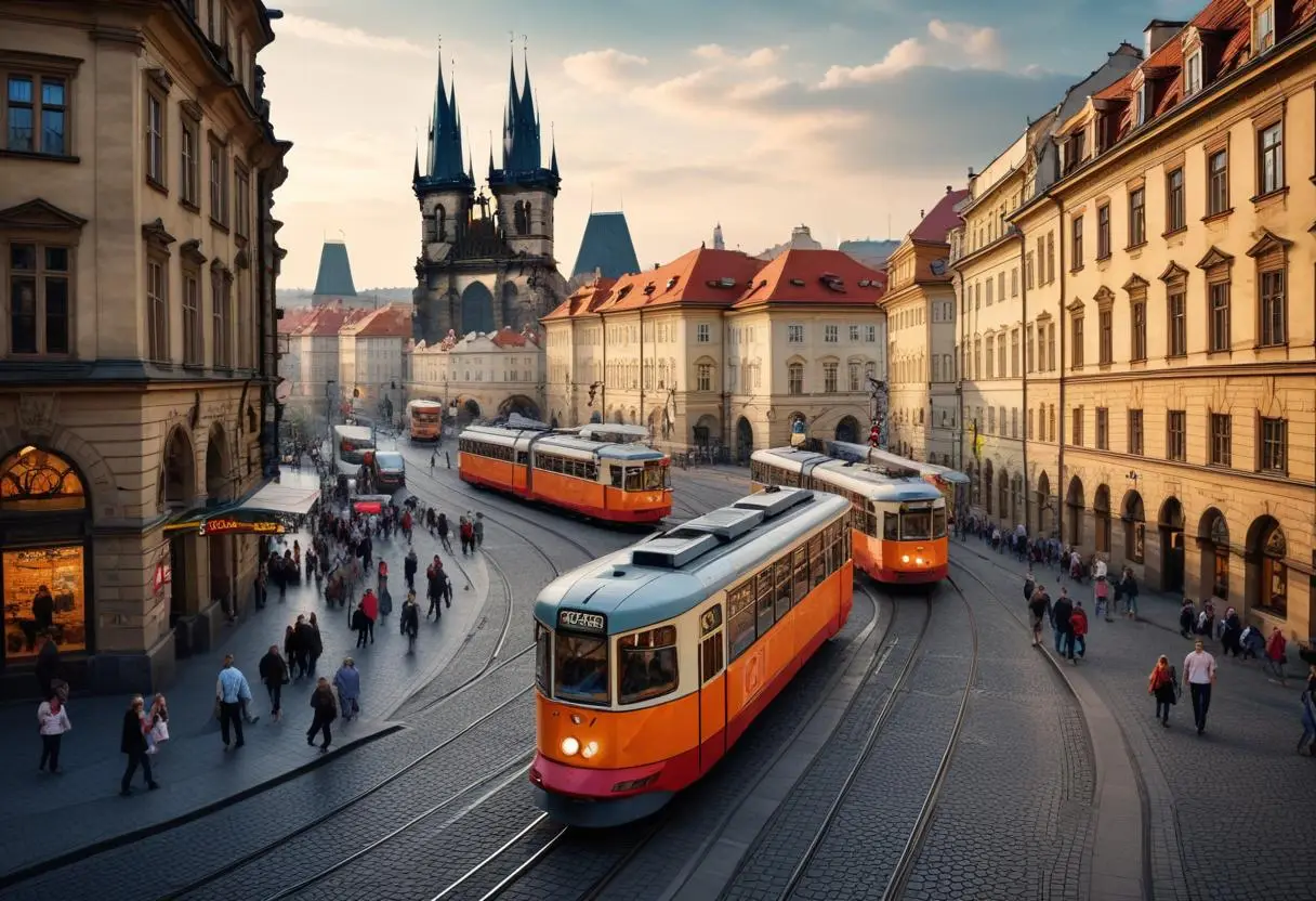 Kollektivtrafik i Prag – enkelt, prisvärt och roligt att utforska illustration