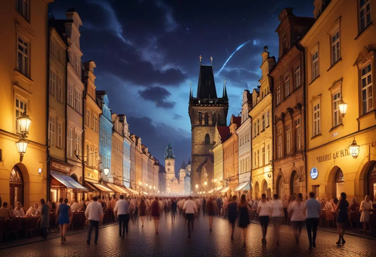 Nattliv Prag upptäck Prags bästa nattliv i Tjeckien illustration