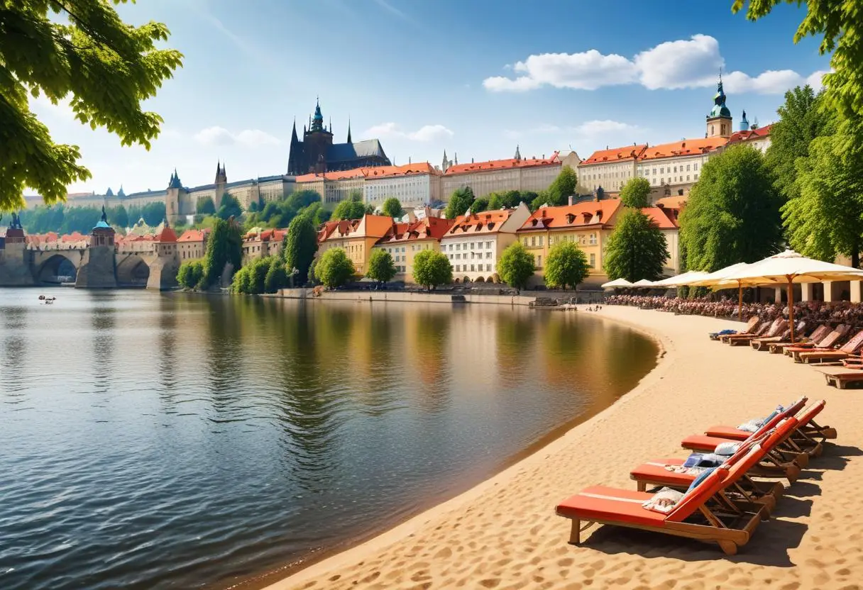 Stränder i Prag illustration