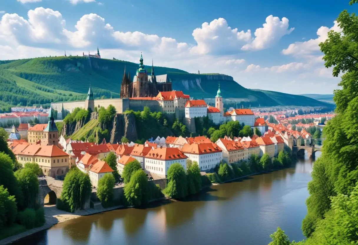 Utflyktsmål nära Prag illustration