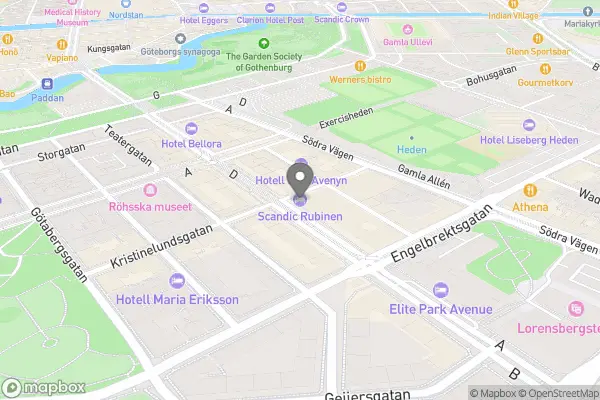 Scandic Rubinen - Kungsportsavenyn 24, Centrum, 411 36 Göteborg, Sverige karta