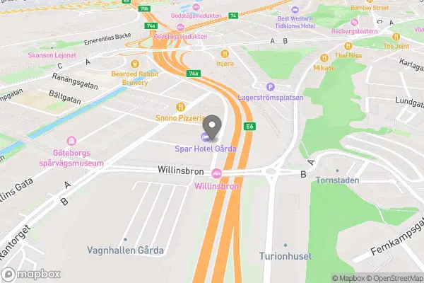 Spar Hotel Gårda - Norra Kustbanegatan 15-17, Centrum, 416 64 Göteborg, Sverige karta