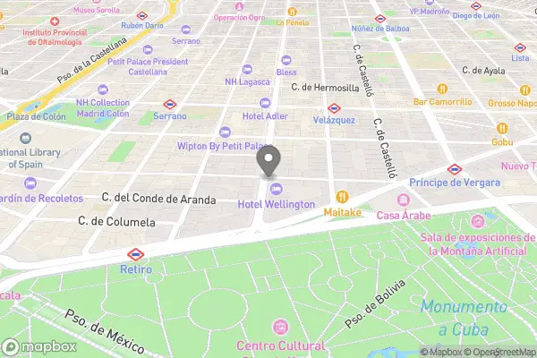 Wellington Hotel & Spa Madrid - Velazquez, 8, Salamanca, 28001 Madrid, Spanien karta